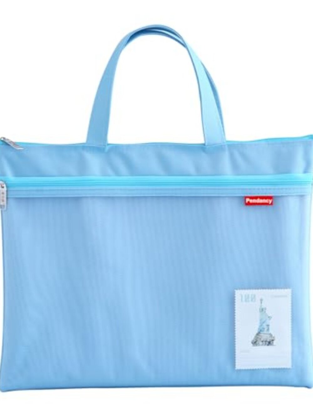 Mesh Zipper Pouch 11x13.7in Double Pocket Waterproof A4 File Bag with Handle